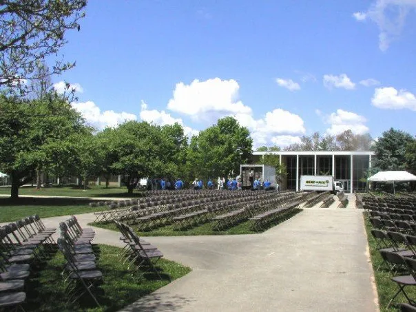 The Physical Plant prepares for Graduation days before.
